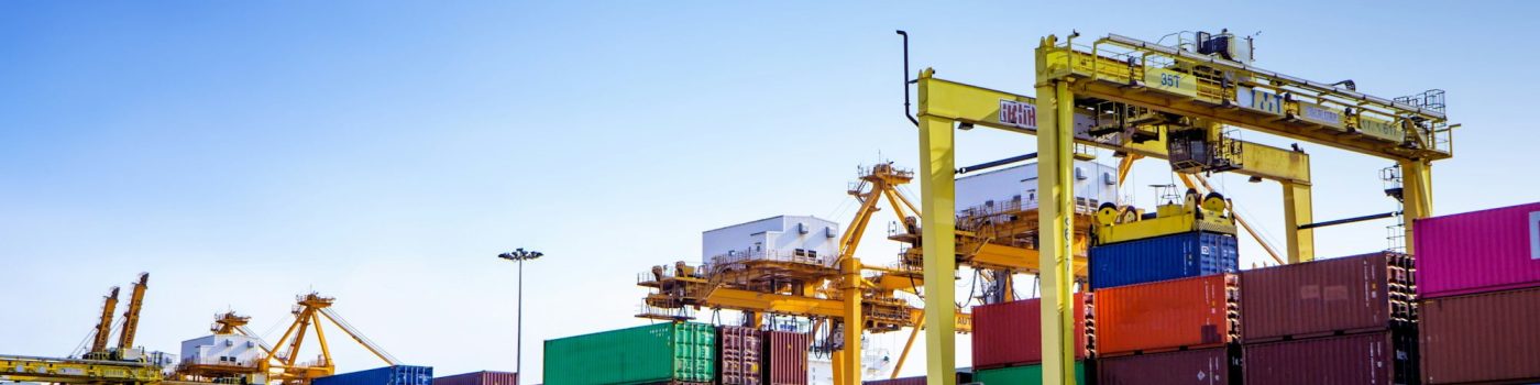 Containers in international logistics center
